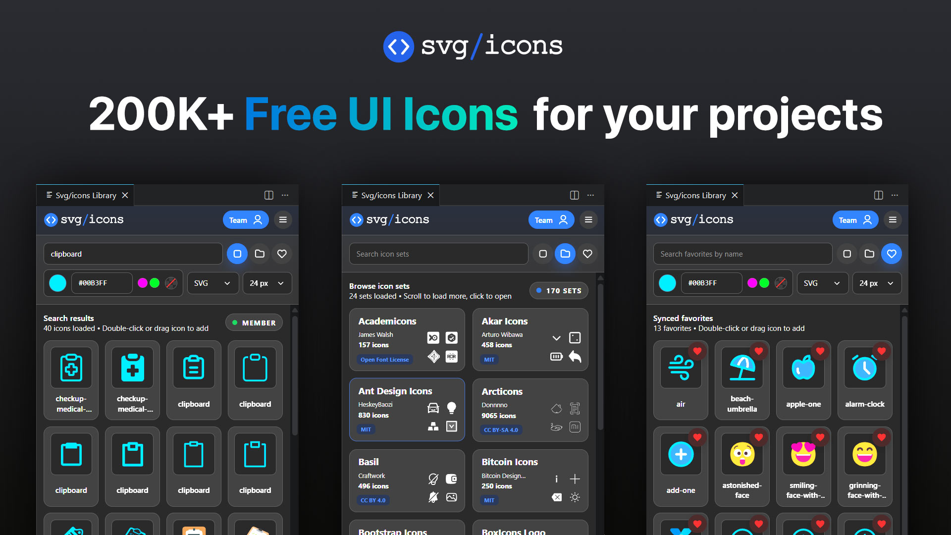 Svg/icons Library for VS Code