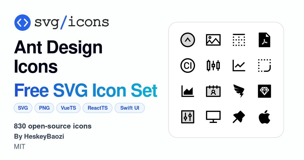 Svg/icons - Ant Design Icons Icon Set, 830 free SVG icons