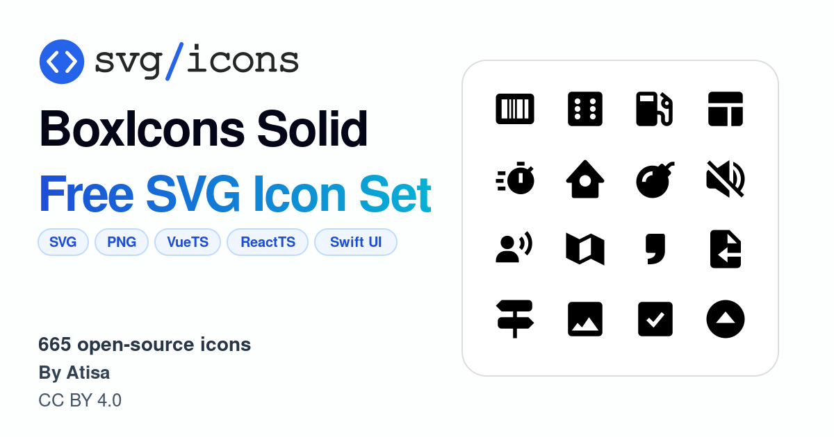 Svg/icons - BoxIcons Solid Icon Set, 665 free SVG icons