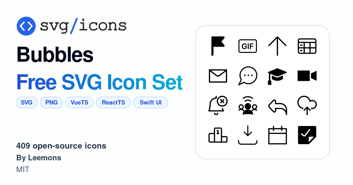 Svg/icons - Bubbles Icon Set, 409 free SVG icons