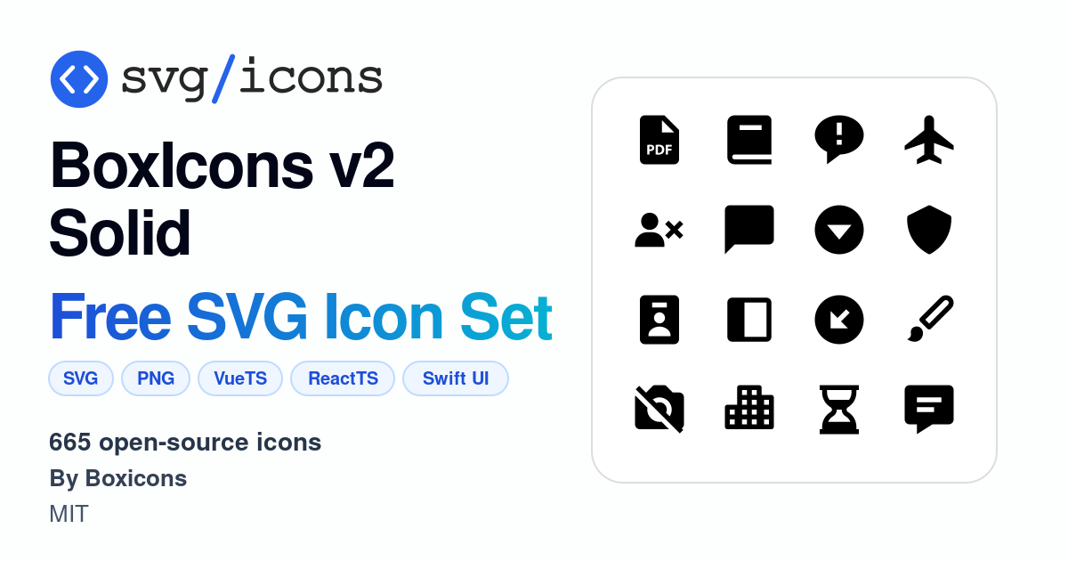Svg/icons - BoxIcons v2 Solid Icon Set, 665 free SVG icons
