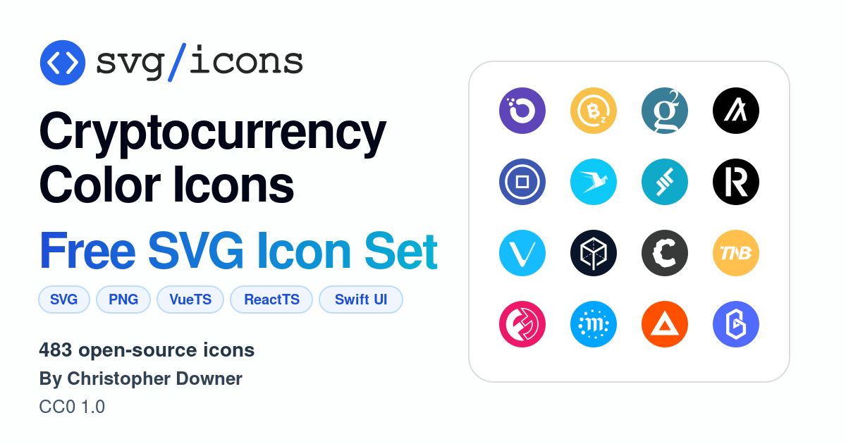 Svg/icons - Cryptocurrency Color Icons Icon Set, 483 free SVG icons