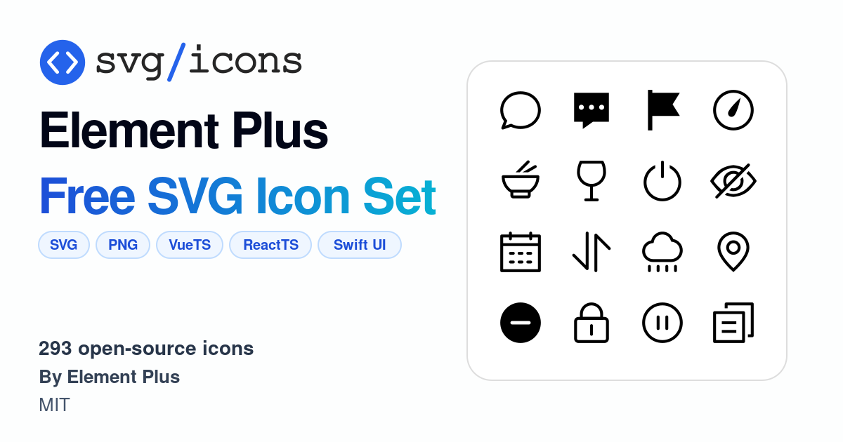 Svg/icons - Element Plus Icon Set, 293 free SVG icons