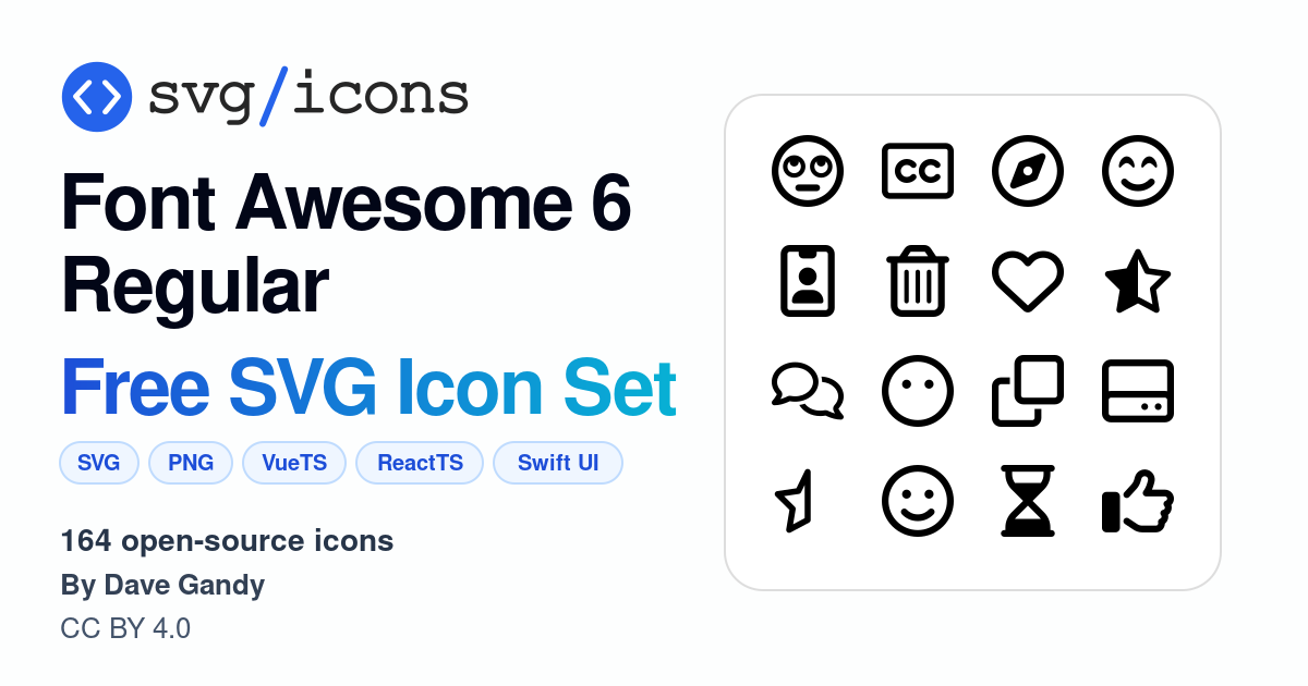 Svg/icons - Font Awesome 6 Regular Icon Set, 164 free SVG icons