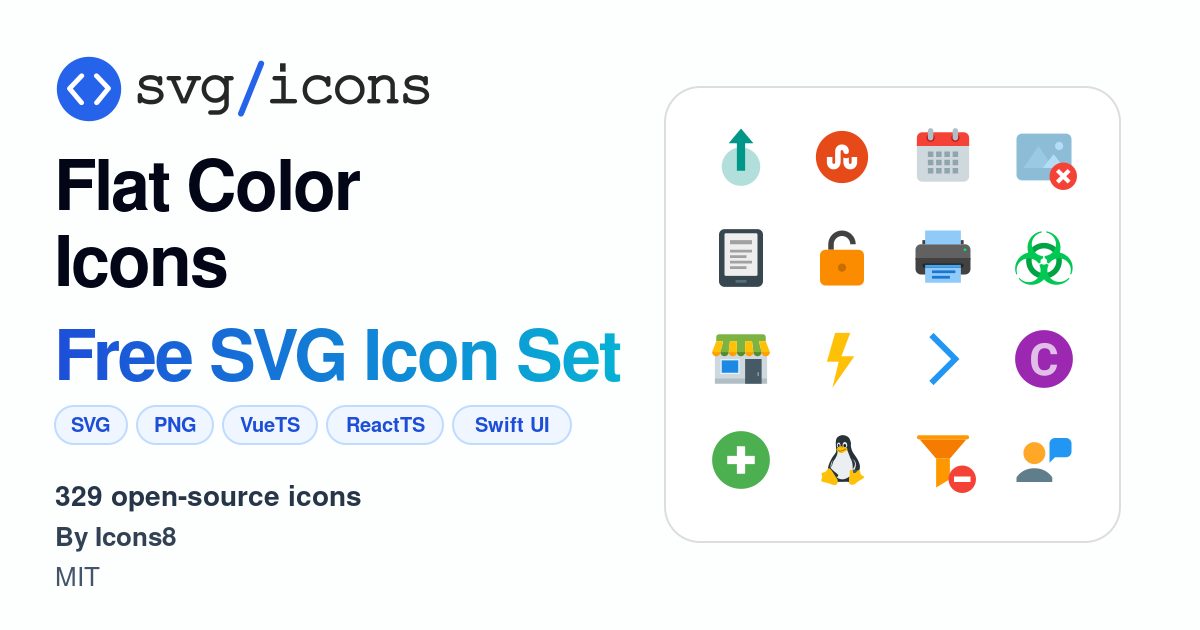 Svg/icons - Flat Color Icons Icon Set, 329 free SVG icons