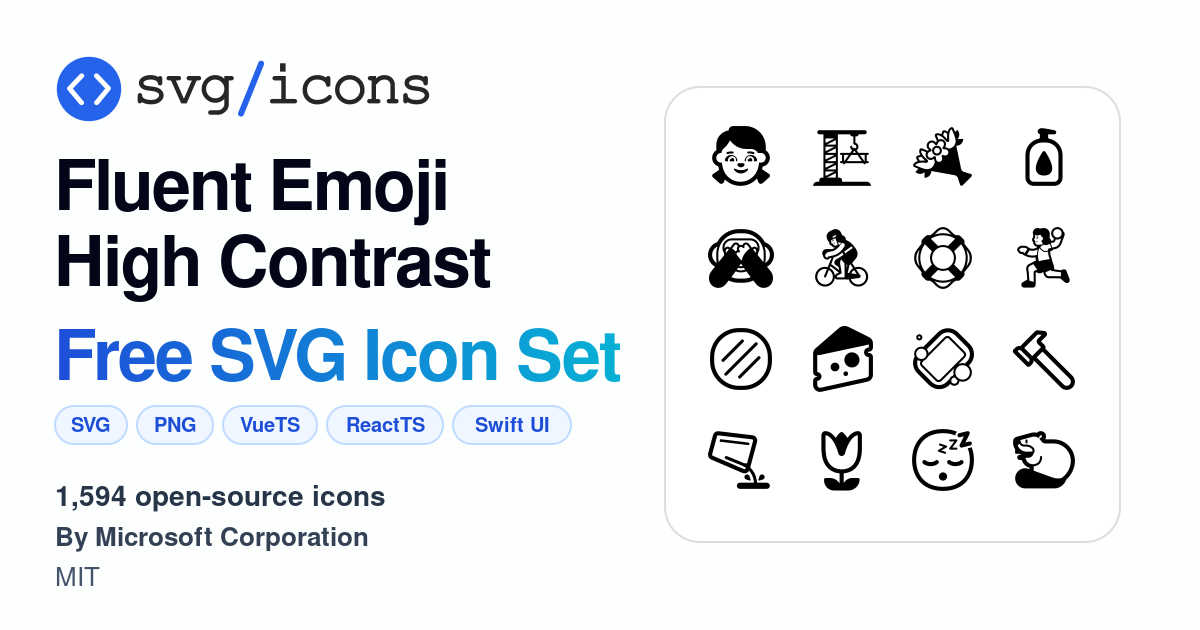 Svg/icons - Fluent Emoji High Contrast Icon Set, 1594 free SVG icons