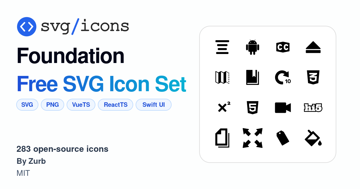 Svg/icons - Foundation Icon Set, 283 free SVG icons