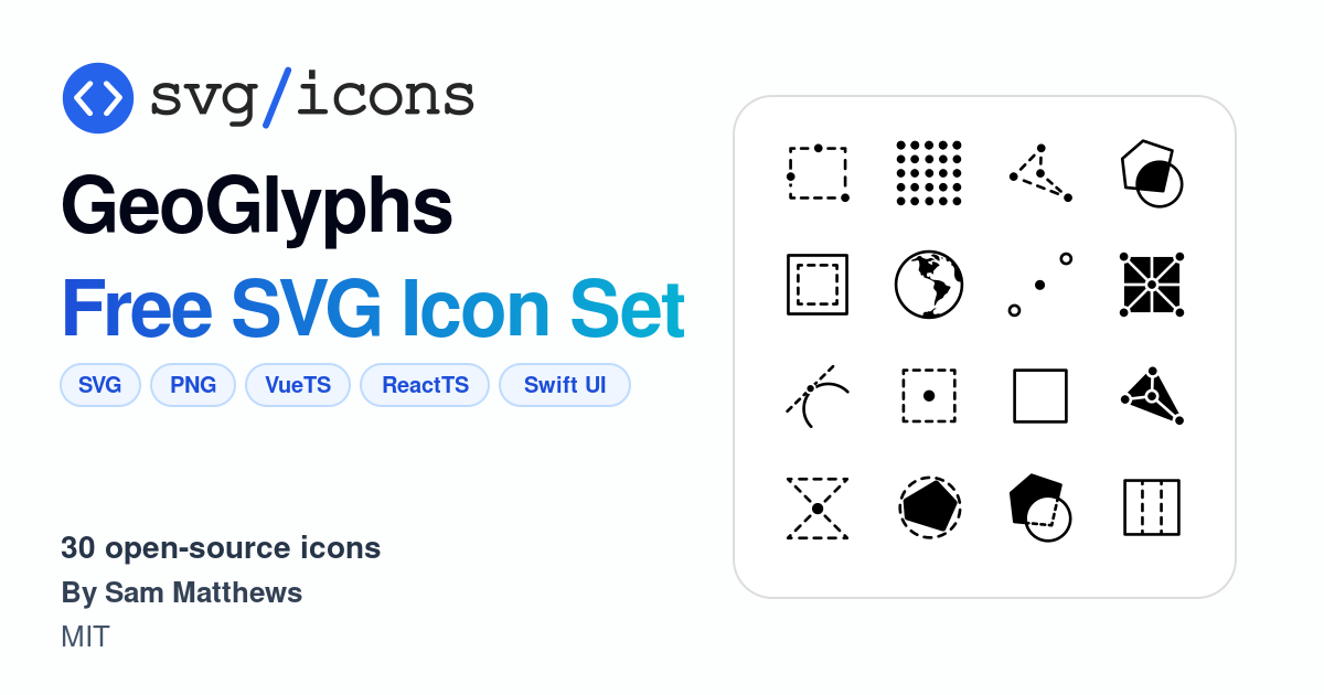 Svg/icons - GeoGlyphs Icon Set, 30 free SVG icons