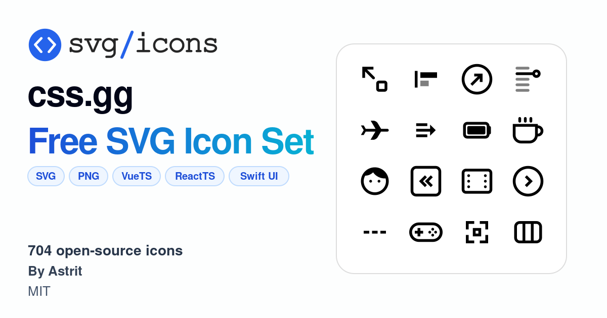 Svg/icons - css.gg Icon Set, 704 free SVG icons