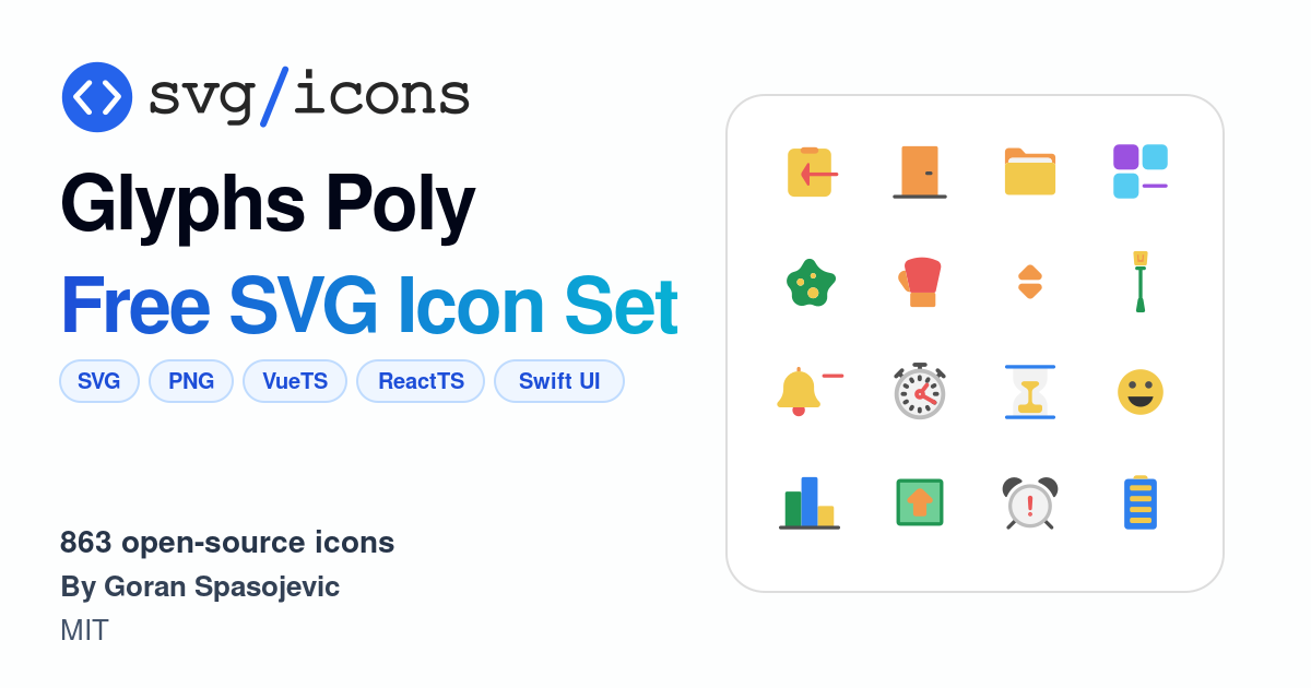 Svg/icons - Glyphs Poly Icon Set, 863 free SVG icons