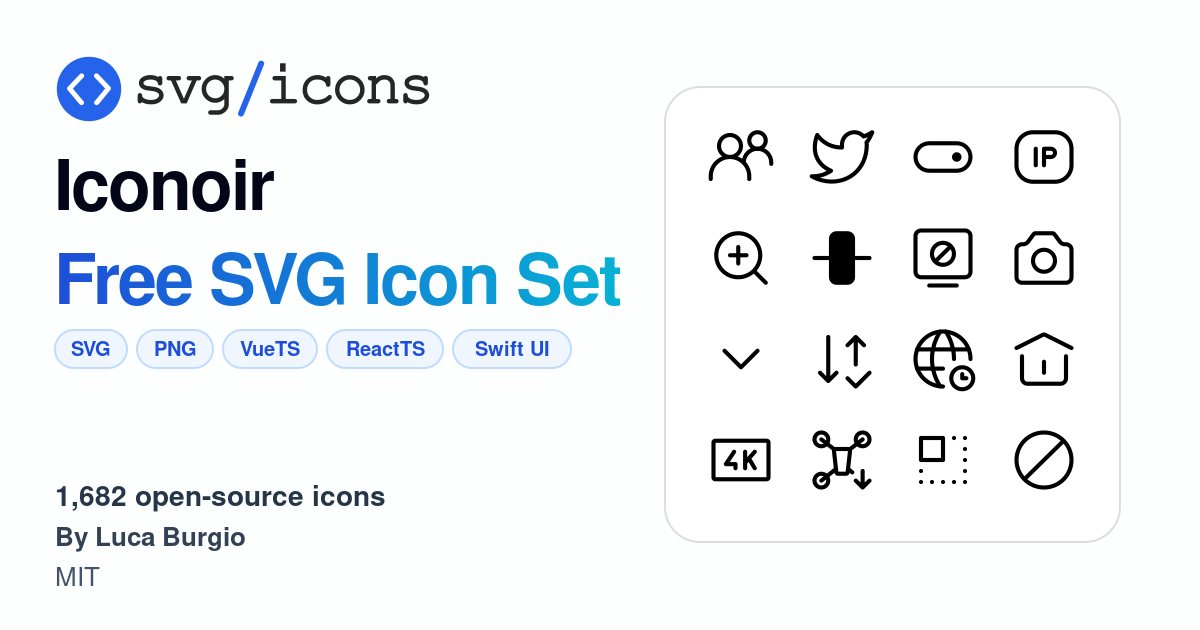 Svg/icons - Iconoir Icon Set, 1682 free SVG icons