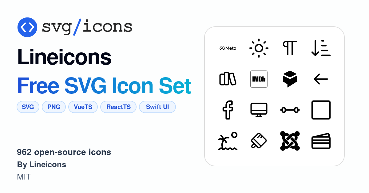 Svg/icons - Lineicons Icon Set, 962 free SVG icons