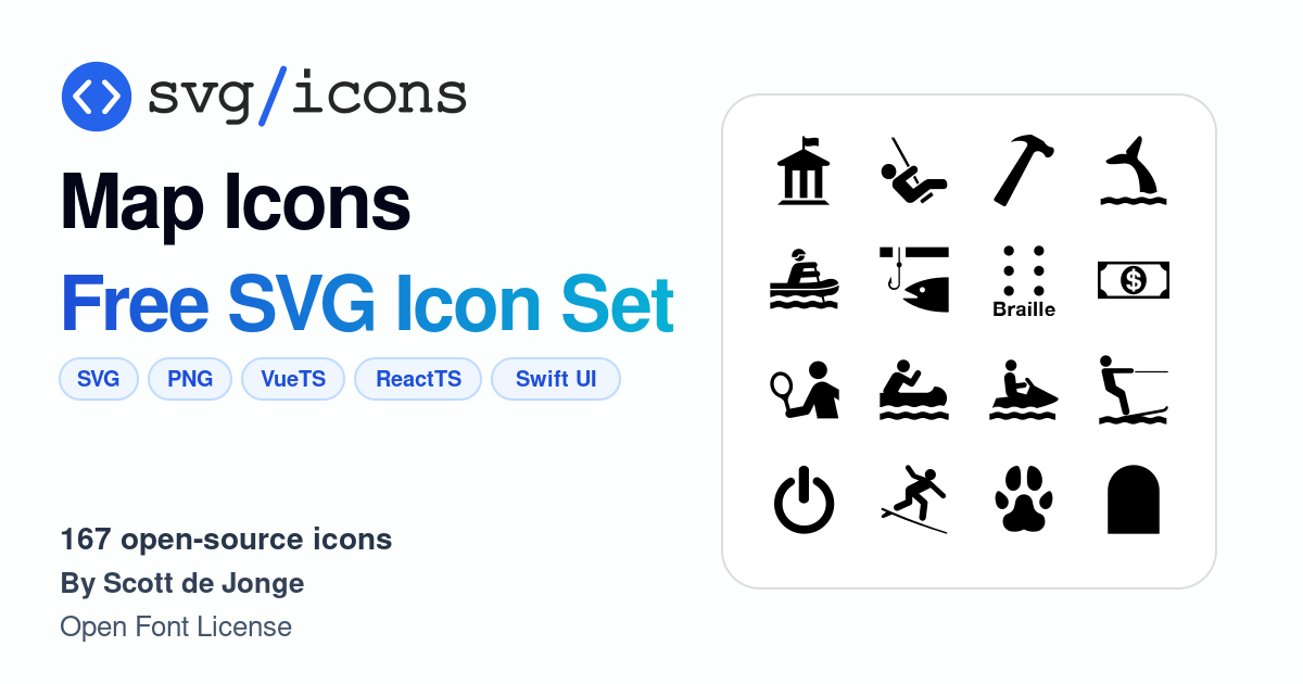 Svg/icons - Map Icons Icon Set, 167 free SVG icons