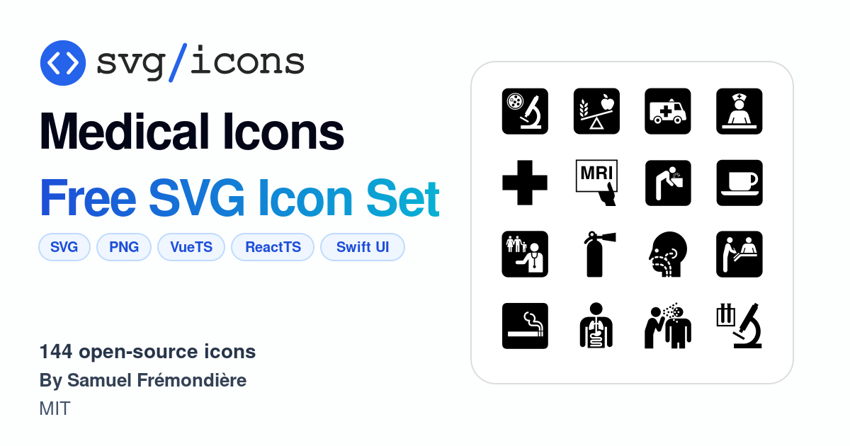 Svg/icons - Medical Icons Icon Set, 144 free SVG icons