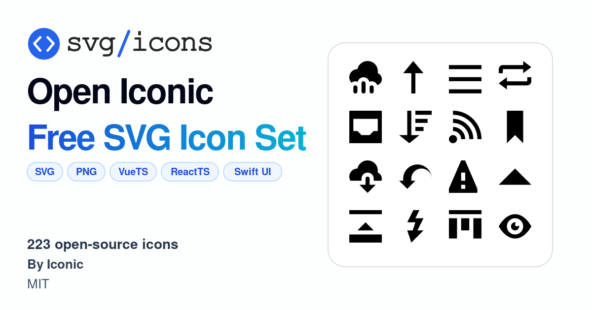 Svg/icons - Open Iconic Icon Set, 223 free SVG icons