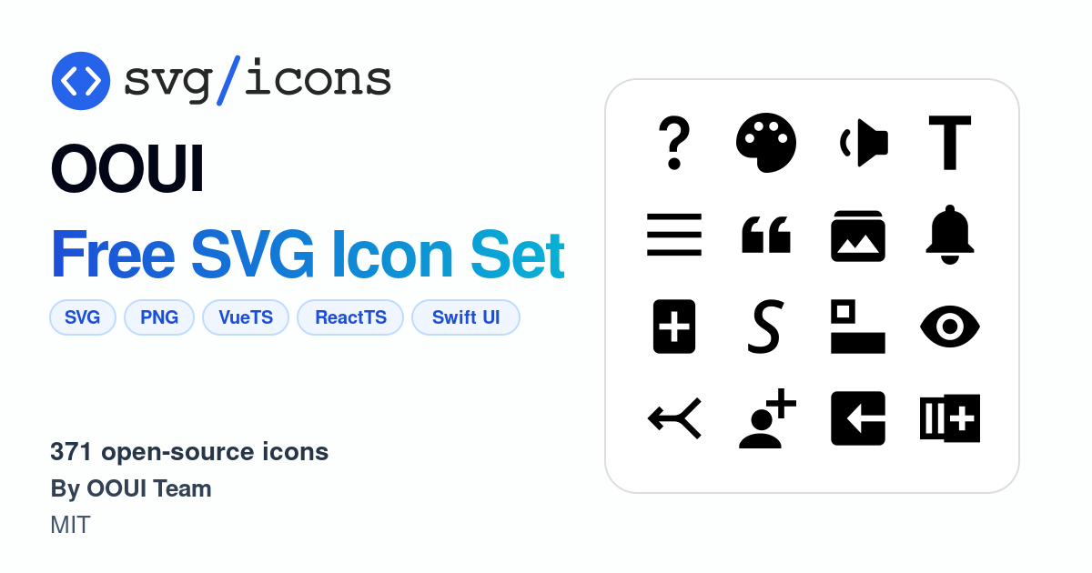 Svg/icons - OOUI Icon Set, 371 free SVG icons
