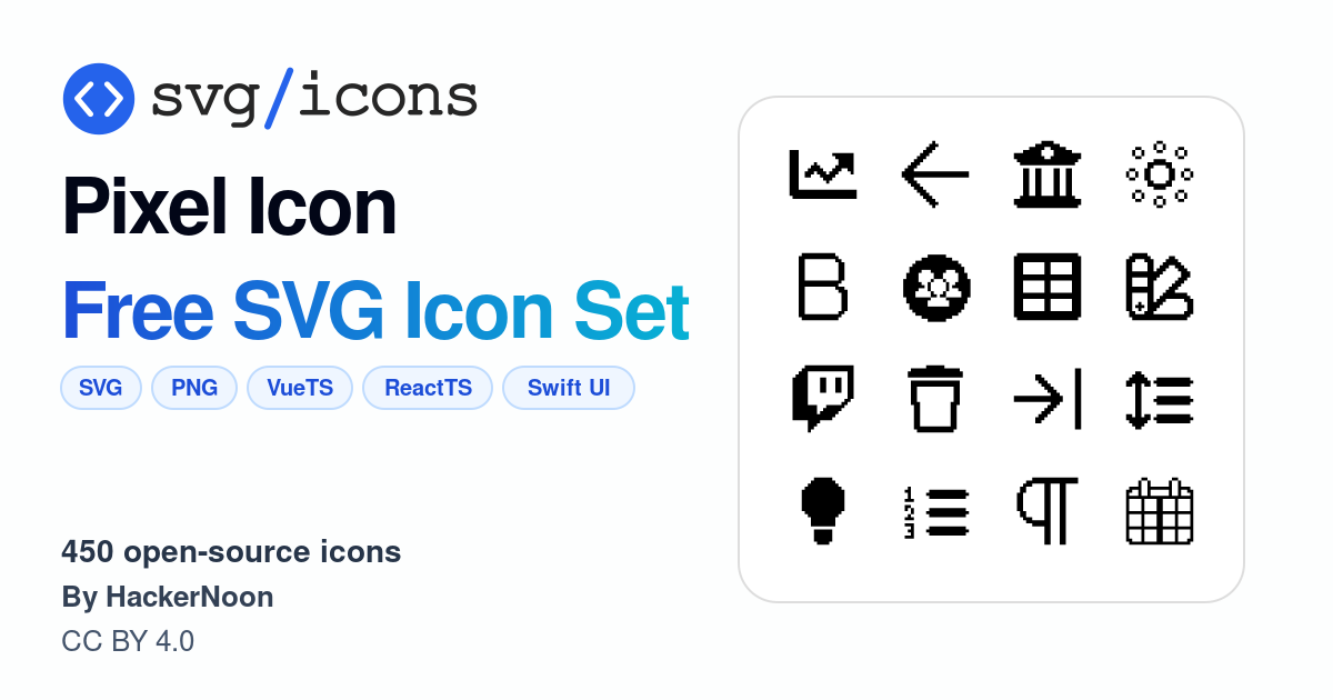 Svg/icons - Pixel Icon Icon Set, 450 free SVG icons