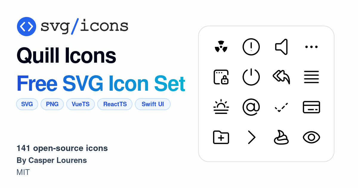 Svg/icons - Quill Icons Icon Set, 141 free SVG icons