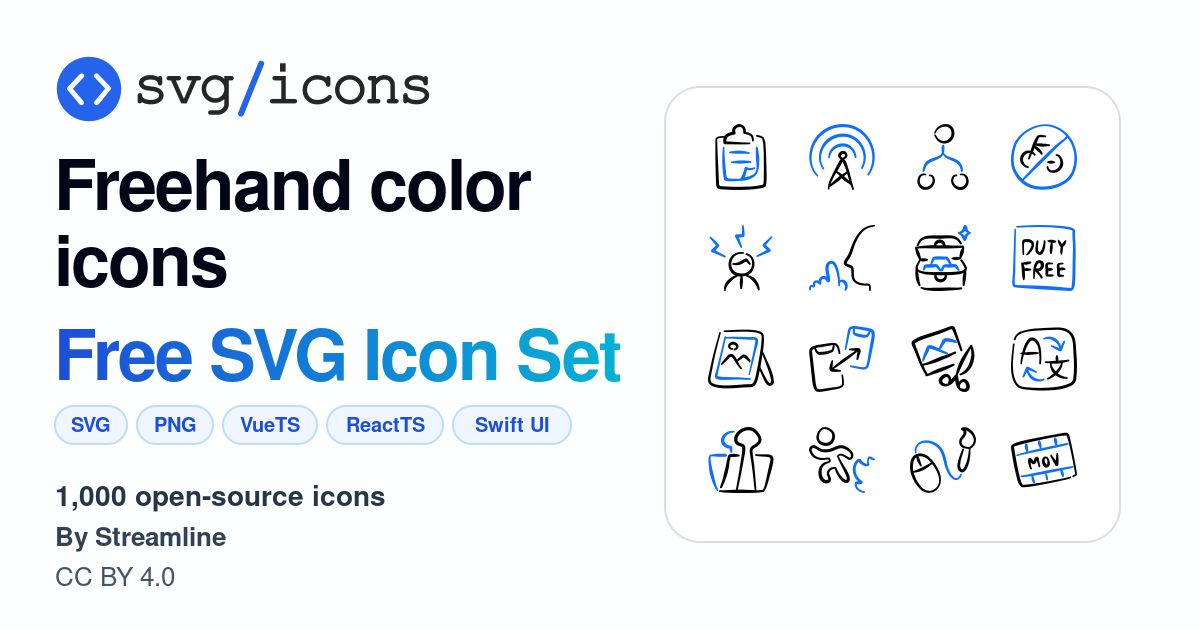 Svg/icons - Freehand color icons Icon Set, 1000 free SVG icons