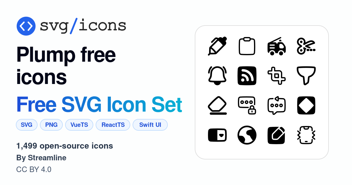 Svg/icons - Plump free icons Icon Set, 1499 free SVG icons