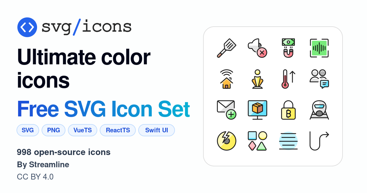 Svg/icons - Ultimate color icons Icon Set, 998 free SVG icons