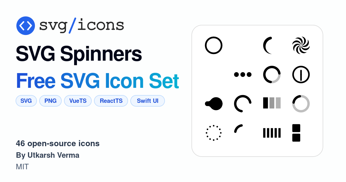 Svg/icons - SVG Spinners Icon Set, 46 free SVG icons