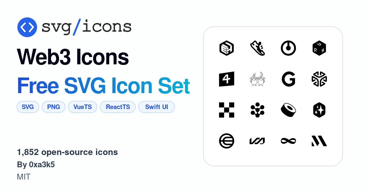 Svg/icons - Web3 Icons Icon Set, 1852 free SVG icons
