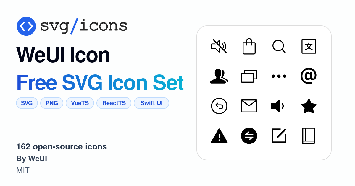 Svg/icons - WeUI Icon Icon Set, 162 free SVG icons