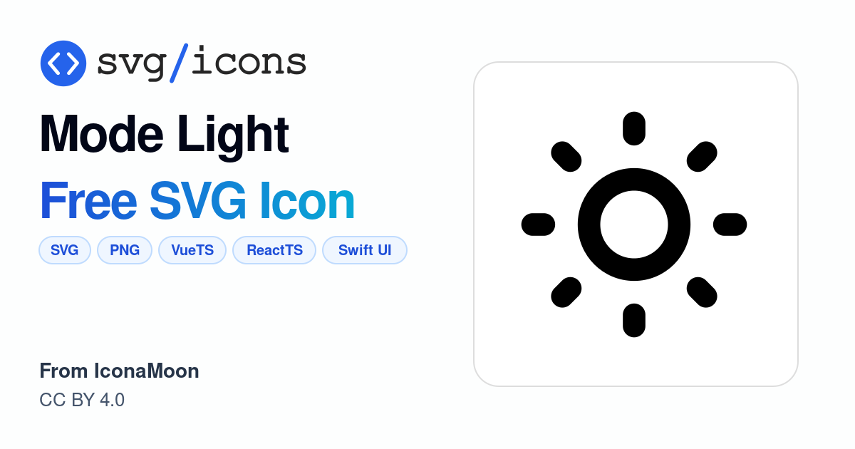 Mode-light SVG Icon - Free Mode-light PNG & SVG Download