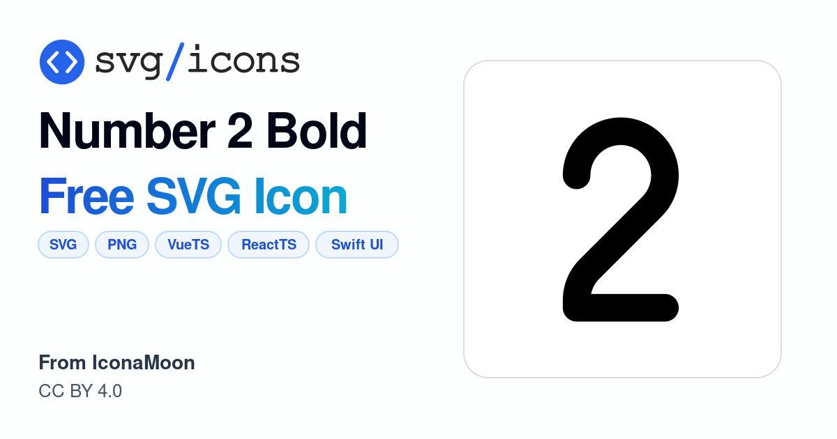Number-2-bold SVG Icon - Free Number-2-bold PNG & SVG Download
