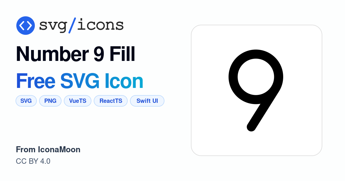 Number-9-fill SVG Icon - Free Number-9-fill PNG & SVG Download