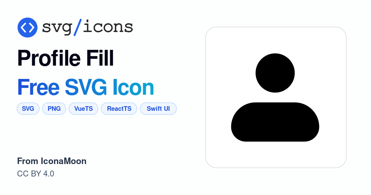 Profile-fill SVG Icon - Free Profile-fill PNG & SVG Download