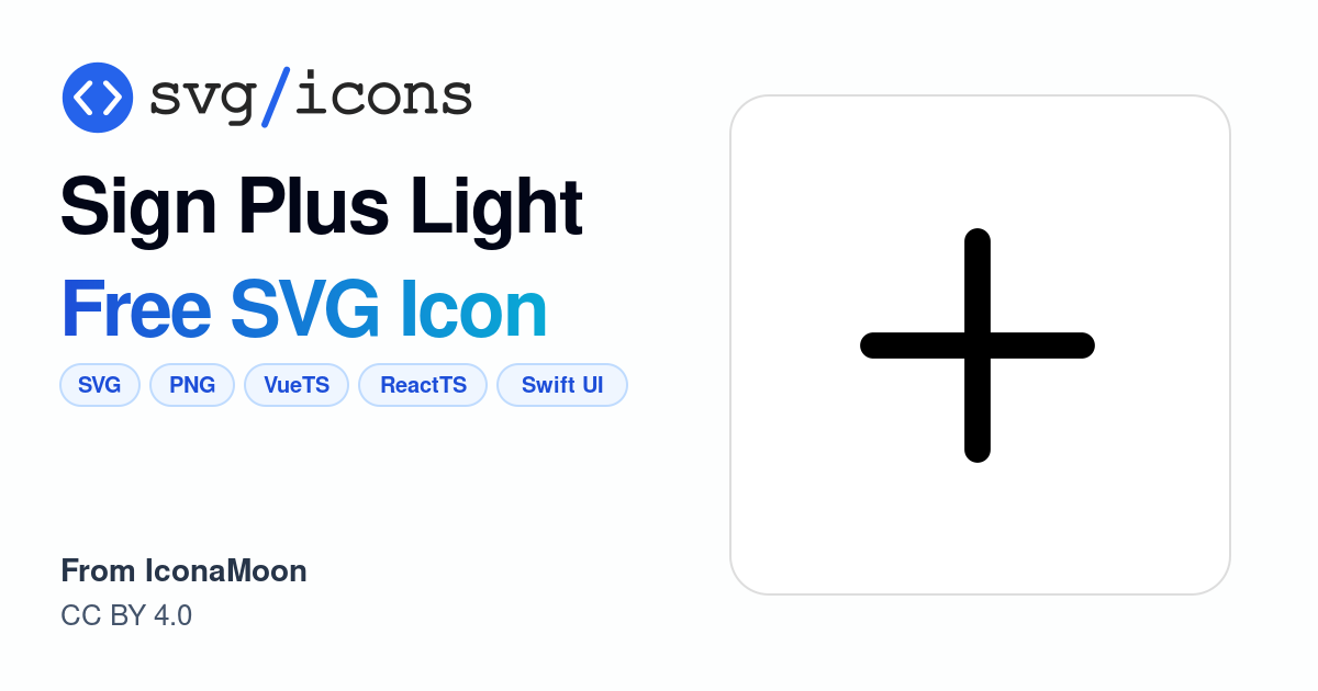 Sign-plus-light SVG Icon - Free Sign-plus-light PNG & SVG Download