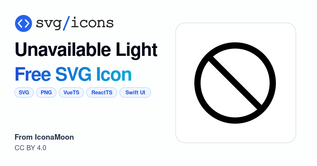 Unavailable-light SVG Icon - Free Unavailable-light PNG & SVG Download