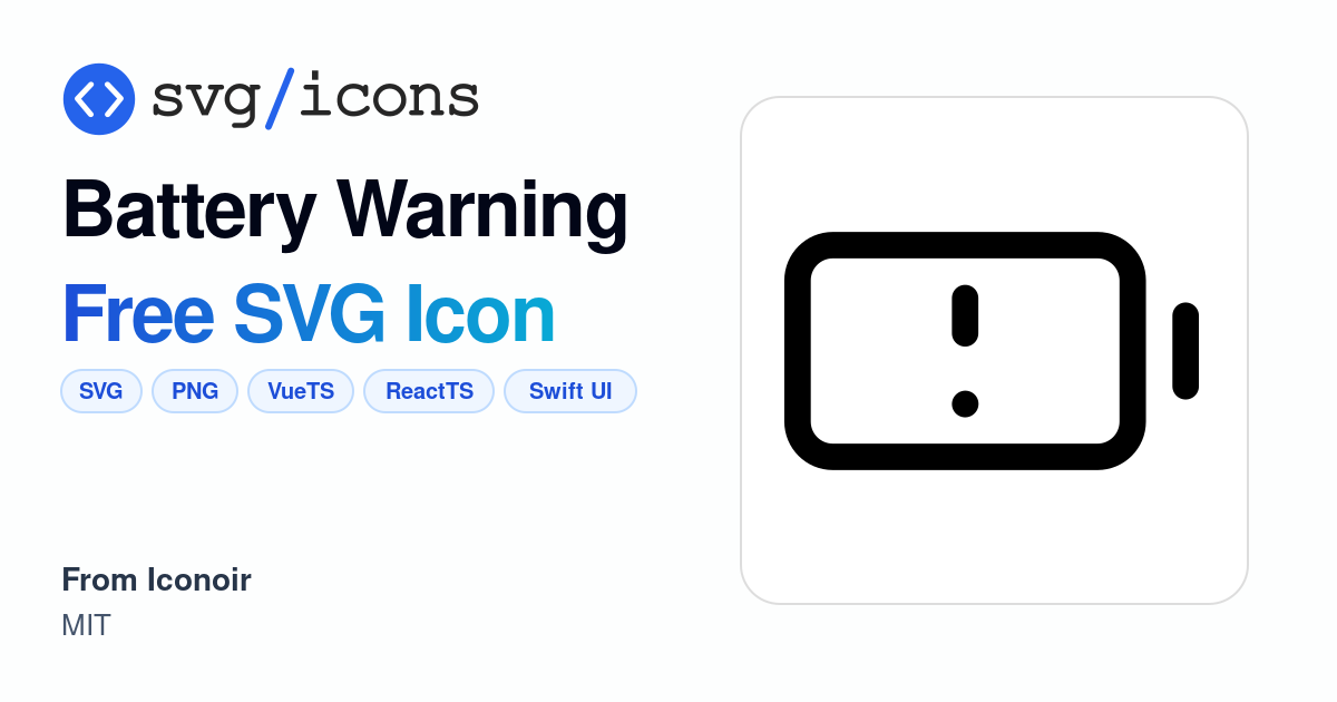 Battery-warning SVG Icon - Free Battery-warning PNG & SVG Download