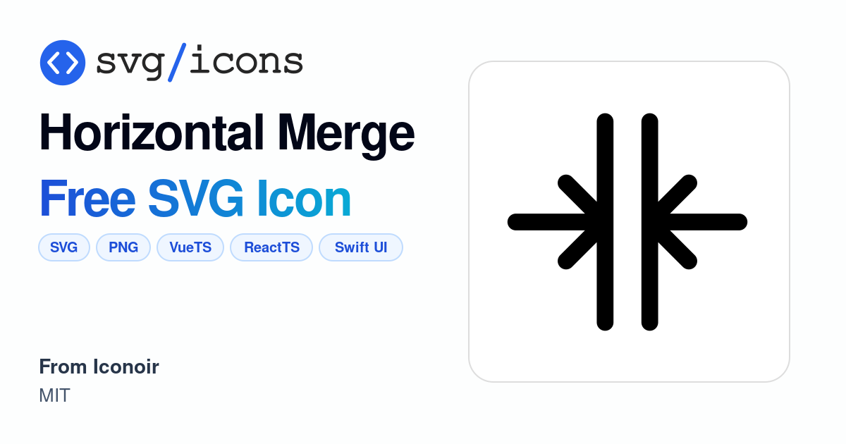 Horizontal-merge SVG Icon - Free Horizontal-merge PNG & SVG Download