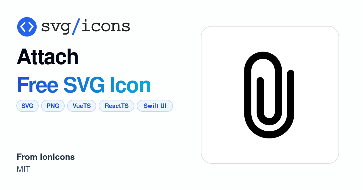 Attach SVG Icon - Free Attach PNG & SVG Download