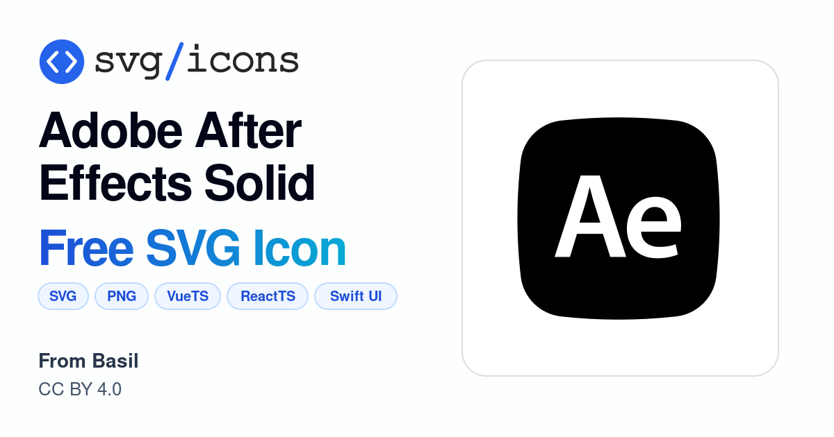 Adobe-after-effects-solid SVG Icon - Free Adobe-after-effects-solid PNG ...