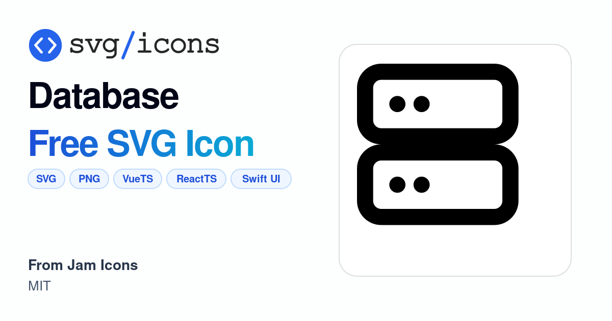 Database SVG Icon - Free Database PNG & SVG Download