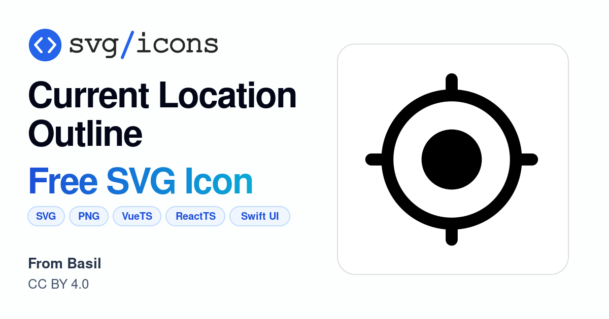 Current-location-outline SVG Icon - Free Current-location-outline PNG ...