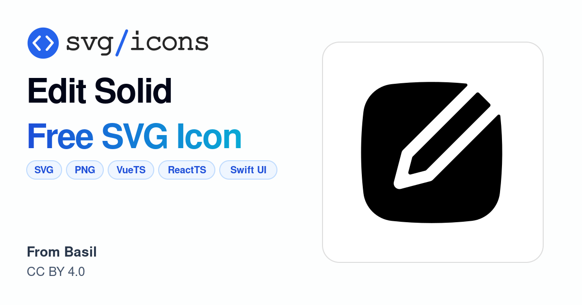 Edit-solid SVG Icon - Free Edit-solid PNG & SVG Download