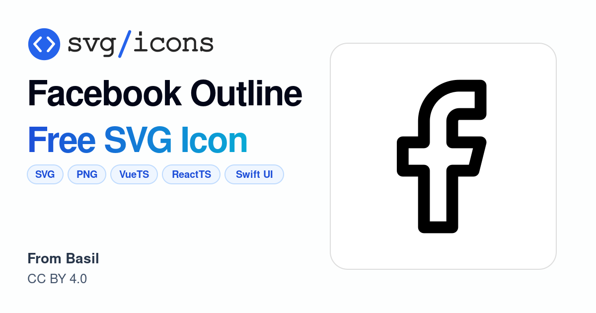 Facebook-outline SVG Icon - Free Facebook-outline PNG & SVG Download