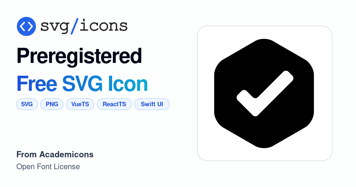Preregistered SVG Icon - Free Preregistered PNG & SVG Download