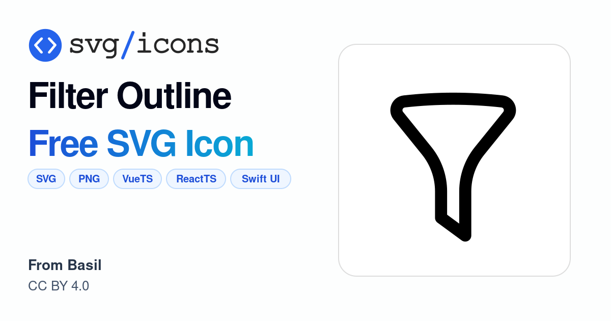 Filter-outline SVG Icon - Free Filter-outline PNG & SVG Download