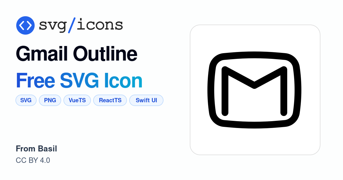 Gmail-outline SVG Icon - Free Gmail-outline PNG & SVG Download