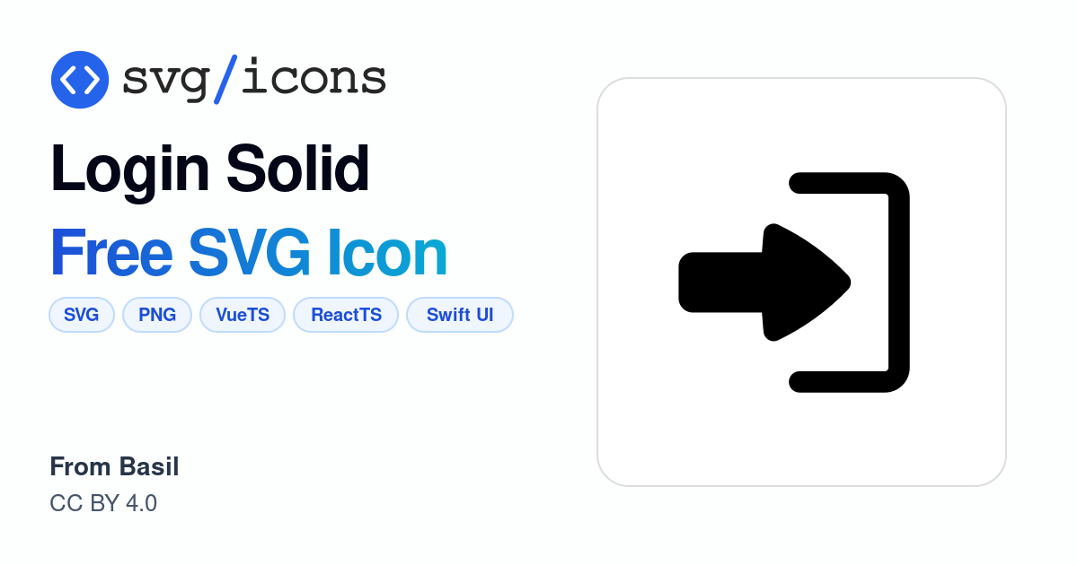 Login-solid SVG Icon - Free Login-solid PNG & SVG Download