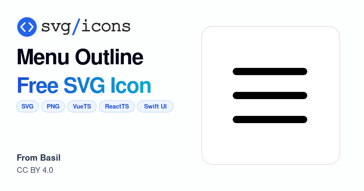 Menu-outline SVG Icon - Free Menu-outline PNG & SVG Download