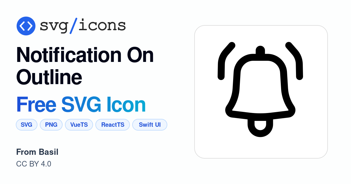 Notification-on-outline SVG Icon - Free Notification-on-outline PNG ...