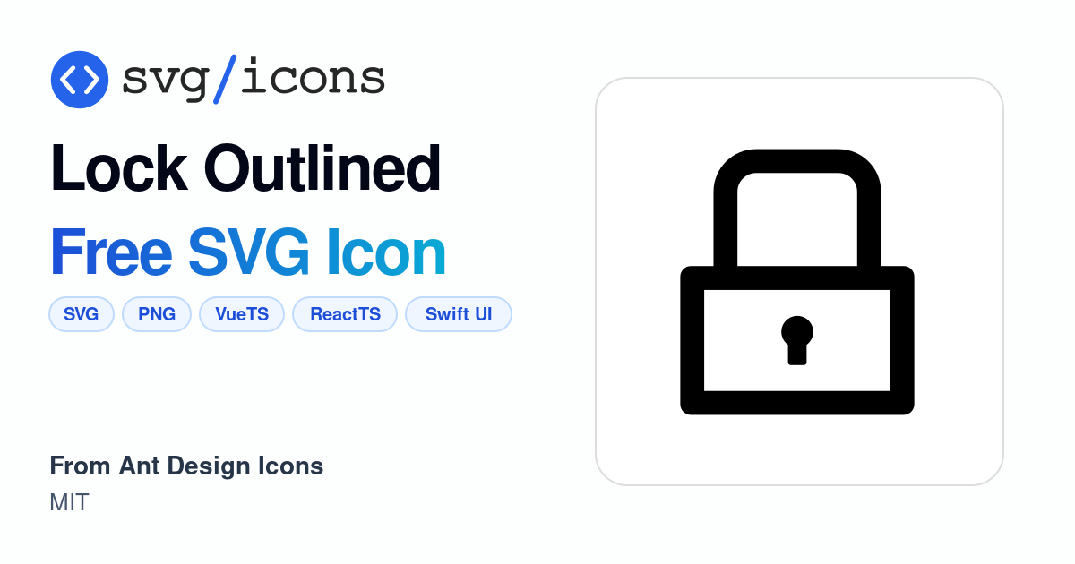 Lock-outlined SVG Icon - Free Lock-outlined PNG & SVG Download