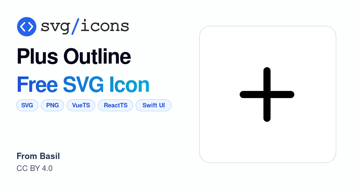 Plus-outline SVG Icon - Free Plus-outline PNG & SVG Download